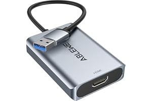 ABLEWE USB 3.0 to HDMI Adapter, Upgraded Aluminum HDMI to USB Audio Video Graphics Converter Cable for PC Laptop Monitor Projector Desktop TV,Support Mac OS,Windows 10/8.1/8/7