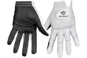 BIONIC New Improved 2X Long Lasting RelaxGrip Golf Glove with Patented Double-Row Finger Grip System (Men's Medium Large, Worn on Left Hand)
