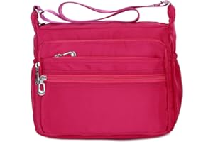 NOTAG damska torba na ramię, nylonowa, lekka, wodoszczelna, z zamkiem błyskawicznym, 2 rozmiary, Rosa, L