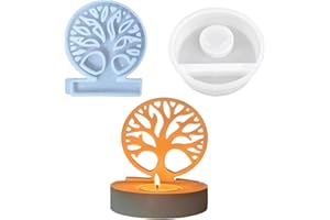 ‎ALEFBET Silikonformen Gießformen, Silikonform Kerzenhalter, Silikon Gießform Kerzenhalter, Gipsformen zum Gießen (Lebensbaum)