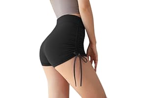 BIKETAFUWY Pole Dance Tenue avec Cordon Latérale, Short Sport Femme Booty Butt Scrunch, Pole Dance Short Sexy Taille Haute, Short Femme de Sport Yoga Pole Dance Hot Pants Cycliste Femme Short Running Femme