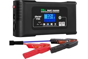 Haisito Chargeur de Batterie Voiture 12V 24V 35A, Chargeur Batterie Auto et Moto Rapide Intelligent, Chargeur et Mainteneur pour Batterie Lithium LiFePO4 Plomb-Acide (AGM, Gel, EFB, VRLA, etc.)