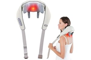 LIARTY Shiatsu Back Shoulder and Neck Massager with Heat, Deep Tissue 5D Kneading Massage for Shoulder, Neck and Back Pain Relief, Best Valentine Present, for Office Chair Car & Home Use (White)