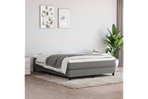 ‎VIDAXL vidaXL Rama łóżka, ciemnoszara, 140x200 cm, obita tkaniną