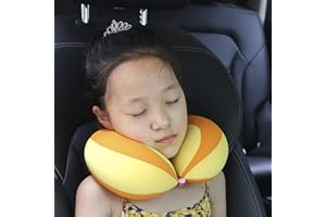SIQITECHUK Kids Travel Pillow Toddler Chin Supporting Neck Pillow Baby Travel Pillow Safety Infant Head Neck Support for Car Seat Airplane Train Pushchair Child Soft Head Neck Pillow for Boys Girls 0-10 Years