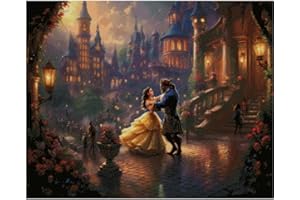 MAX STITCH DESIGN Happy Ending of Bella - Kit de punto de cruz, 14 unidades, 300 x 240 puntadas, 54 x 42 cm, kit de punto de cruz grande