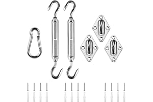 HOMPER M6 Kit di fissaggio per tenda da sole, Kit di fissaggio per parabrezza in acciaio inox resistente per parabrezza e triangolo, rettangolo, parasole Accessori per fissaggio a vela