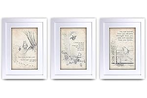 HWC Trading Winnie The Pooh Set Di 3 X A4 con Cornisa Stampato Cuota Nursery Pantalla New Born Habitaciones Impressioni Regali Imagen