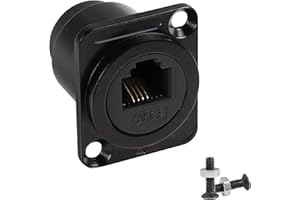 QIANRENON RJ11 Panneau Montage Téléphone Adaptateur CAT3 RJ11 6P4C Femelle à Femelle Téléphonique Prise Connecteur Module, XLR Panneau/D-Type Panneau Montage,pour Téléphone Modem