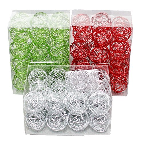 24 Drahtkugeln 3cm, Drahtbälle, Dekokugeln/ Sparbox TOP PREIS !!! (silber) - 2