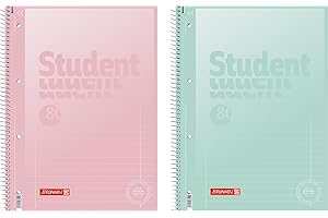‎BRUNNEN BRUNNEN Collegeblock Premium Student „Pastell“ | A4, Lineatur 27, 80 Blatt, sortiert