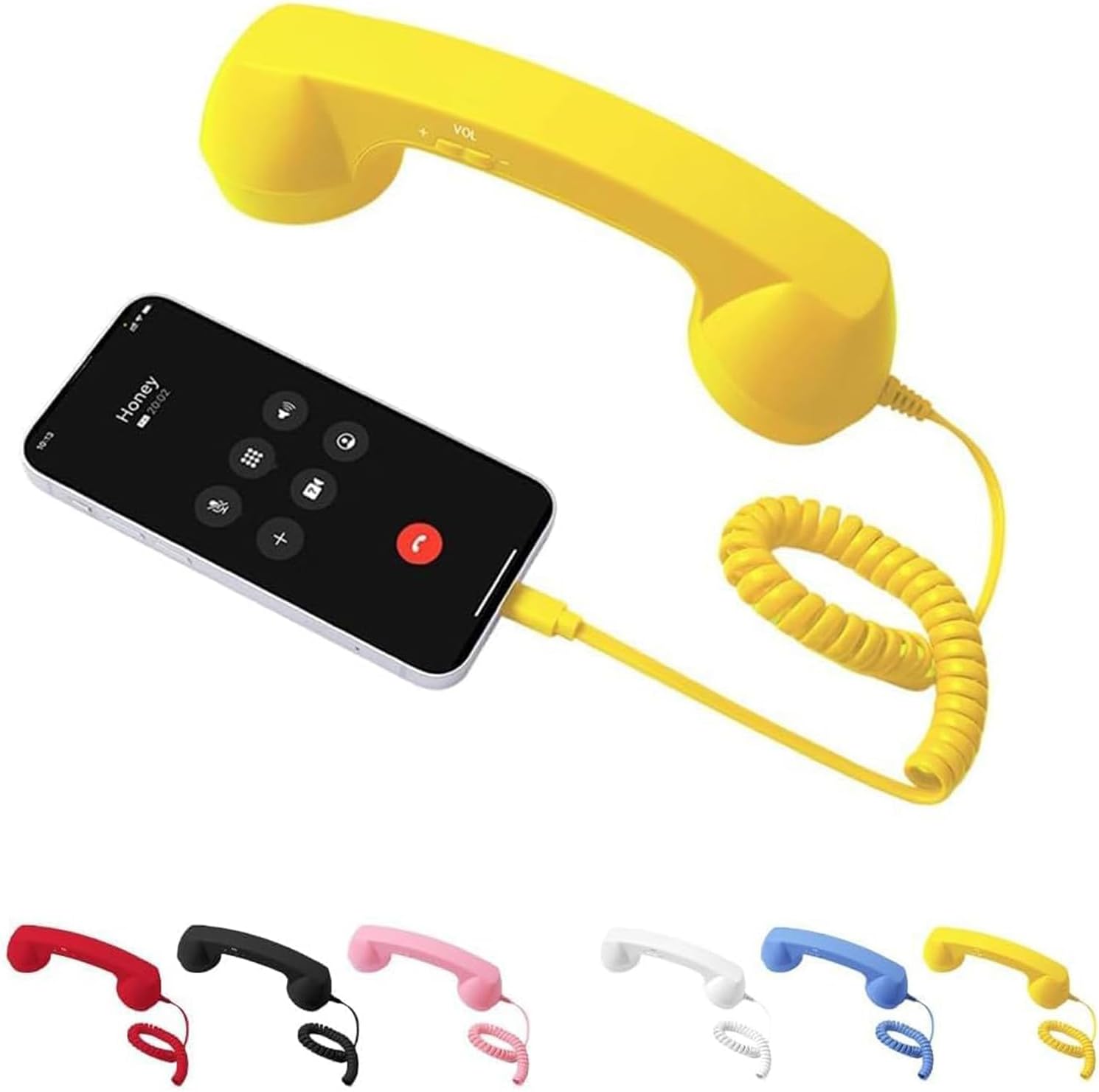 Auricular de Teléfono Retro Mejorado 2026, Auricular de Teléfono Retro con Cable Tipo-C, Receptor de Teléfono Móvil Clásico con Cable Enchufable de Mano, Atrezzo de Estilo Años 90 para Fotos, para