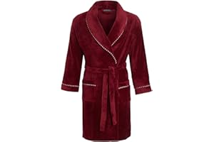 LD OUTLET Luxury Mens Gents Full Length Velour Fleece Robe Dressing Gown