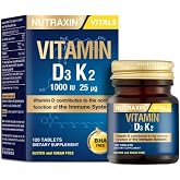 Nutraxin D3K2 120 Tablet - 1000 Iu D3 Vitamini, 25 Mcg K2 Vitamini