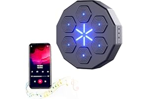 JANEEPOCH Electrónica Máquina De Boxeo Montada En La Pared Entrenamiento de Objetivo de Boxeo con 6 Luces et Conexión Bluetooth Recargable por USB Boxeo Musical Juego de Lucha (Size : Boxing Machine)