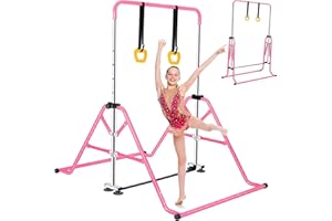 TNIBITION Gymnastics Bar Junior Training Kip Bar Gymnastics Equipment Adjustable Height Folding Horizontal Bar