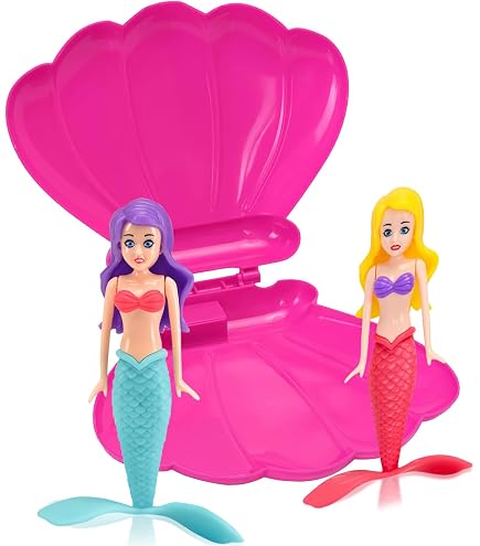 Lot de 2 Jouets plongée sirène enfants coquillage rose baignoire piscine entraînement ALURRA - Puériculture & Eveil bébé