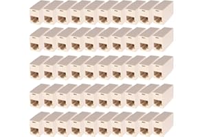 rhinocables Cat5e RJ45 Coupler, Female to Female Ethernet Coupler and Joiner for Internet Cable Leads, Cat5 Ethernet Connector to Join Cables (50)