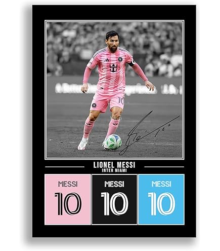 Photo Signée Lionel Messi – Autographe Imprimé Avec Signature – FC Barcelone – Format 7x5 Pouces