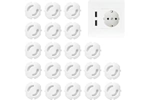 SHULLIN 20 Stück Kindersicherung für Steckdosen Steckdosensicherungen Steckdosen Kindersicherung Steckdosenschutz mit Drehmechanik für Kinder und Babys schützen