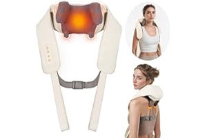 arboleaf Masajeador de Cuello y Hombros con Función de Calor, 6D Tejido Profundo Amasado Masajeador Cervical y Espalda con 3 Modalità para Hombres Mujeres
