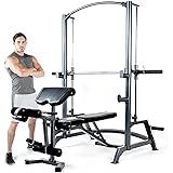 Marcy sm-1050 Home Gym Smith Machine (Weight Bench capacità di 272,2 Kilogram di Peso, Panca Regolabile, Preacher Pad e Sicur