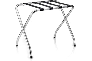 CARO-Möbel Kofferständer Luggage Kofferablage Kofferbock, Metall verchromt, klappbar