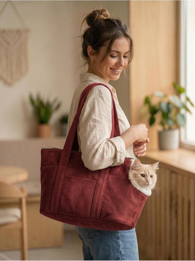 Patiderm Milano Kedi Köpek El Omuz Taşıma Çantası, Evcil Hayvan Seyahat Çantası, Kırmızı