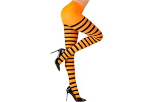 W WIDMANN MILANO Party Fashion - Striped Leggings for Women, Dancer, Halloween, Carnival, Theme Parties, 70 DEN