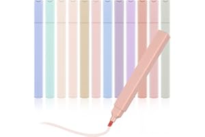 PARTIDEAL 12 PCS Highlighter Pen Ästhetische Textmarker Pastell Text Marker Auslaufsichere Schnell Trocknende Pastellmarker Assorted Farben Pastell Set für Schulen Studenten Bürobedarf (1 single head)