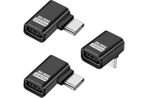 Puiseno USB-C Adapter, unterstützt Thunderbolt 5, USB 4 Gen 2, 240W, 80Gbps, kompatibel mit allen Geräten, seitlicher Winkel (2 Stück), vertikaler Winkel (1 Stück) - Schwarz