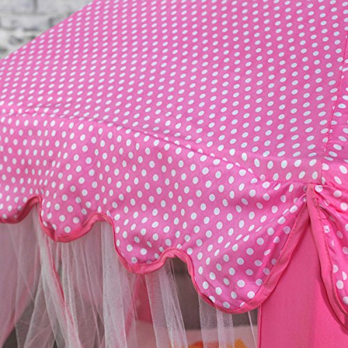 DeceStar Cute Pink Princess Castle Kids Indoor Playhouse, Comes with the Light