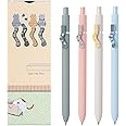 erofa Zennyth 4 PCS Cute Cat Retractable Gel Pens Set, Quick Dry Black Ink Fine Point Roller Ball Gel Ink Pen for Smooth Writing