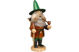 DWU Original Erzgebirgischer Räuchermann® Wichtel Holzsammler Braun - inkl. Original Crottendorfer Räucherkerzen 940