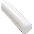 J&A Racing HDPE High Density Polyethylene Round Rod, Translucent White, 50mm Diameter x 300mm Long, Grade A PE 500