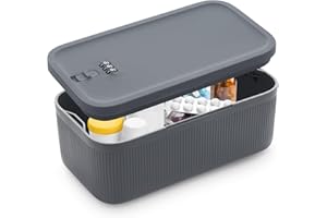 CHEFEGGUKK Small Lockable Storage Box with Combination Code - Secure Medicine Safe, Phone Jail, and Snack Box for Home, Fridge, Office, or Travel - Reusable BPA-Free, Portable Design (23.5 x 12.8 x 9.2cm)