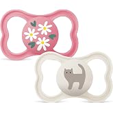 MAM Air Pacifier for Babies + 6 Months, Matte Pink, 2 Units | With ventilated shield and symmetrical, flat and flexible soft