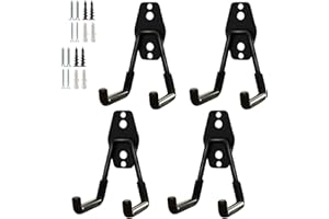 PYBTOOL Ganchos resistentes para garaje, ganchos multiusos para almacenamiento en garaje, organizador de herramientas de jardinería, ganchos de acero para montaje en pared (gancho en U pequeño)