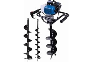 Scheppach EB2000 Petrol Earth Auger | Fence Post Hole Digger Ground Borer Drill | 1450W 1.9HP 2-Stroke Motor | Gardening Bulb Planting | Inc. 100, 150 & 200mm Drill Bit Attachments