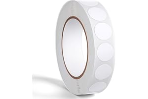 Bewudy 1000 sztuk białych okrągłych naklejek 13 mm, białe wodoodporne naklejki w kształcie okręgu, białe naklejki w kropki, samoprzylepne etykiety okrągłe, do planerów, kalendarzy, notatników