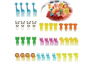 LJFEA 40 Pezzi Mini Cartoon forchette da Frutta stuzzicadenti per Bambini Accessori per Torte Dolci Mini spiedini per Adulti Dessert Frutta Pasticceria Feste per Bambini