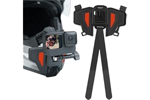 REYGEAK Mento Mount - Casco actualizado para Moto GoPro Hero 10/9/8/7/6/5 Insta 360 dji Osmo Action Pocket Cellphone y más Action Camera, con Go Pro Mount Adaptador Tornillo (versión actualizada)
