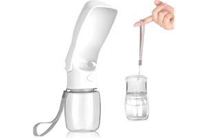 Canareen Foldable Dog Water Bottles - Portable Leak Proof & Food Grade Plastic Travel Bottle | Pet Water Bottle for Dog Cat Outdoor Walking Hiking Travel (White, 350ml)