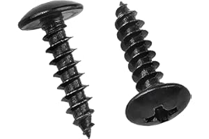 FandWay 125 tornillos autorroscantes M4, tornillos autorroscantes M4 x 8/12/16/20/30 mm, acero al carbono, cabeza redonda de acero al carbono, tornillos negros para madera (25 de cada tamaño).