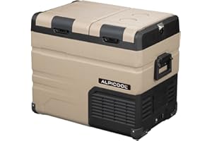 Alpicool TA55 55 Liter Kompressor Kühlbox tragbarer Kühlschrank 12/24V elektrische Gefrierschrank für Auto camping, Lkw, Boot und Steckdose mit USB-Anschluss, Flaschenöffner, Schneidebrett