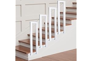 COZYKIMO Ringhiera per scale a forma di U, colore nero, corrimano per scale esterne, corrimano esterno, ringhiera per scale, in ferro battuto, ringhiera per scale, montaggio laterale (Bianco B, 95 cm)