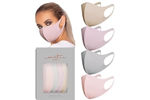 VIRTUE CODE Second Skin Cloth Face Mask Pack. 4 Buttery Soft Masks Washable Fabric - Dreamy Dawn Face Mask Reusable. Stretchy, Comfortable, Fresh Facemask.