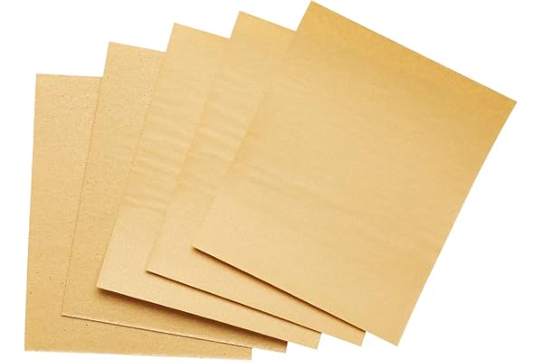 Fit For The Job 5 feuilles A4 papier de verre différentes tailles de grains, ponçage bois, meubles, métal, plâtre pour rénover et décorer la maison et plus – 1 x fins, 2 x moyens, 2 x gros, 230x280mm