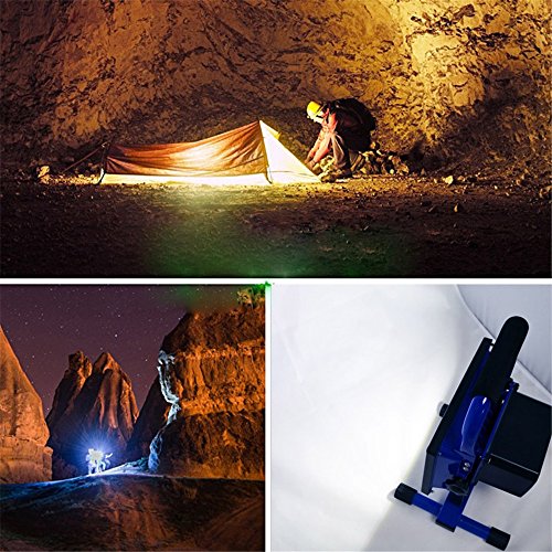 MCTECH® 50W Warmweiß Blau Handlampe LED AKKU Arbeitsscheinwerfer Beleuchtung Outdoor Lampe Flutlicht - 8