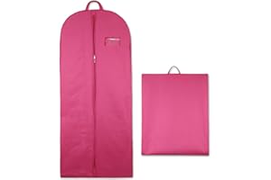 Goal Winners Breathable Wedding Gown Long Dress Bridesmaid Showerproof Garment Clothes Cover Storage Bags - 183cm (72 Inch) - Pink